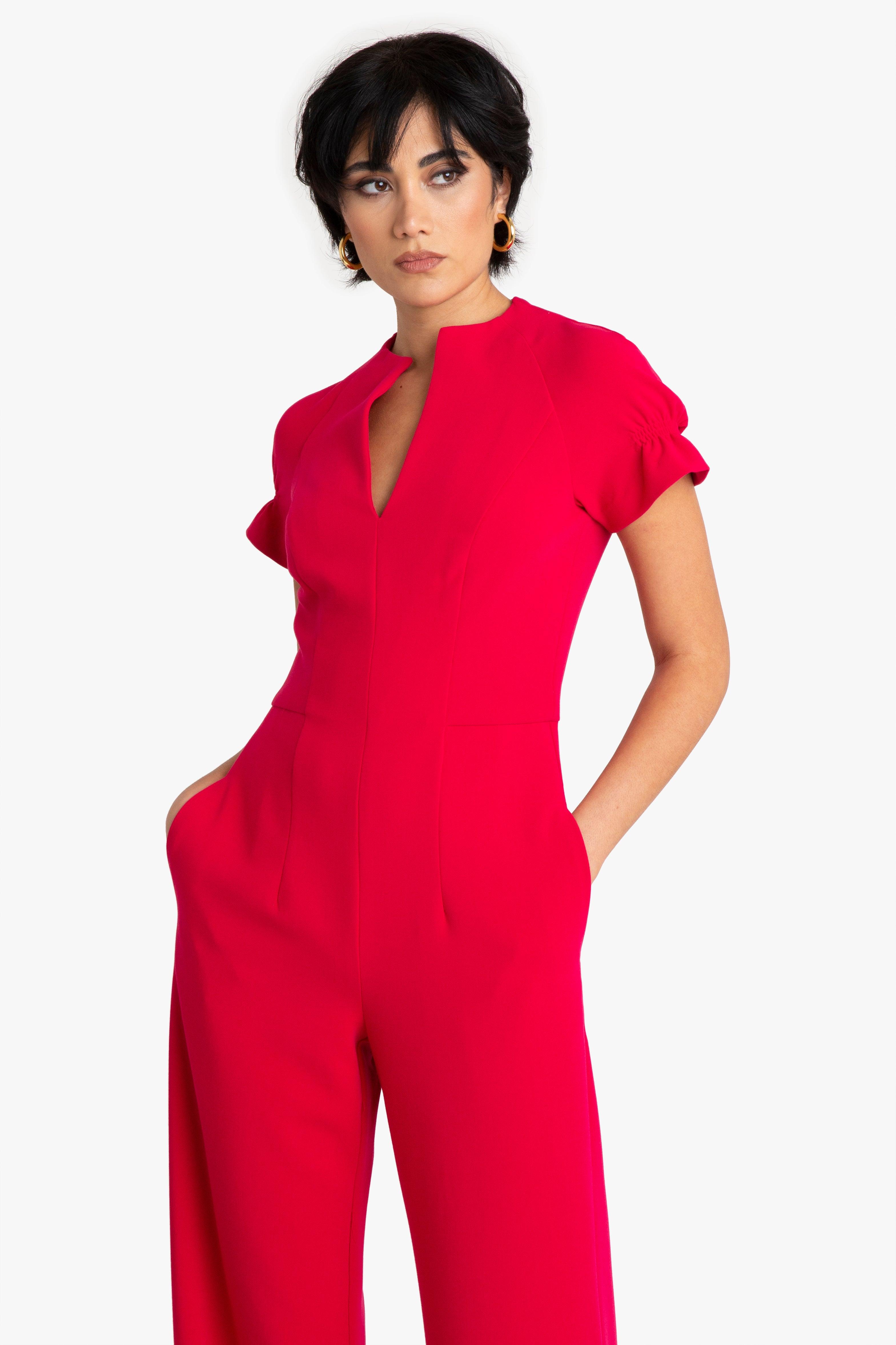 Black halo red jumpsuit sale