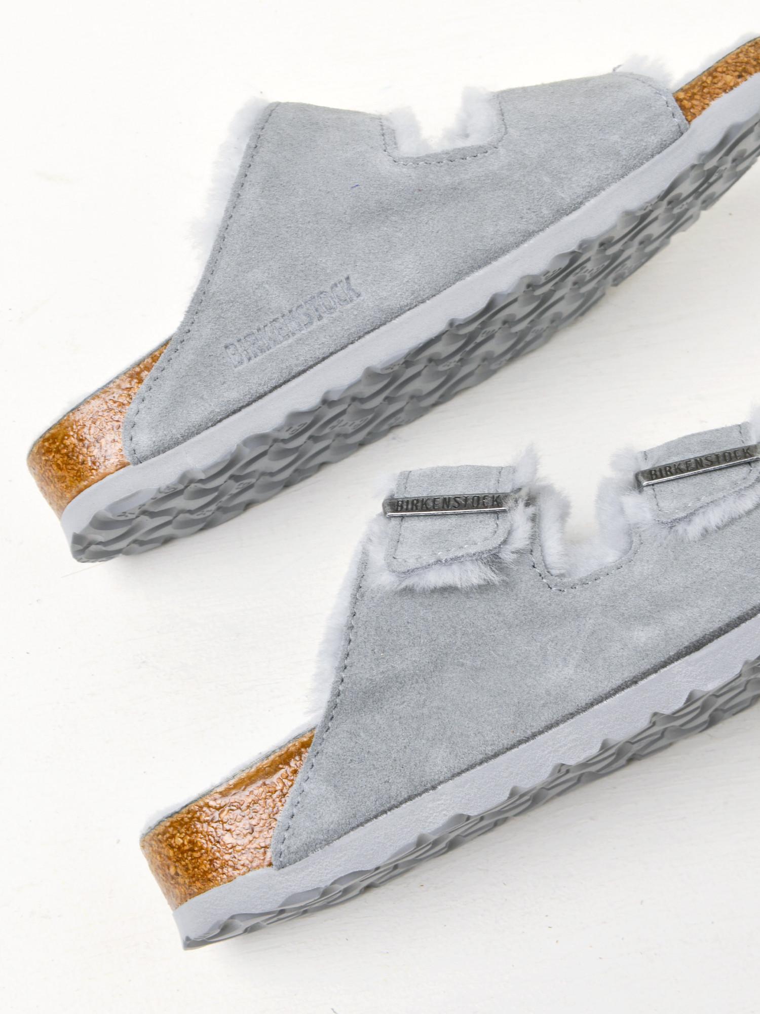 birkenstock arizona shearling dove grey