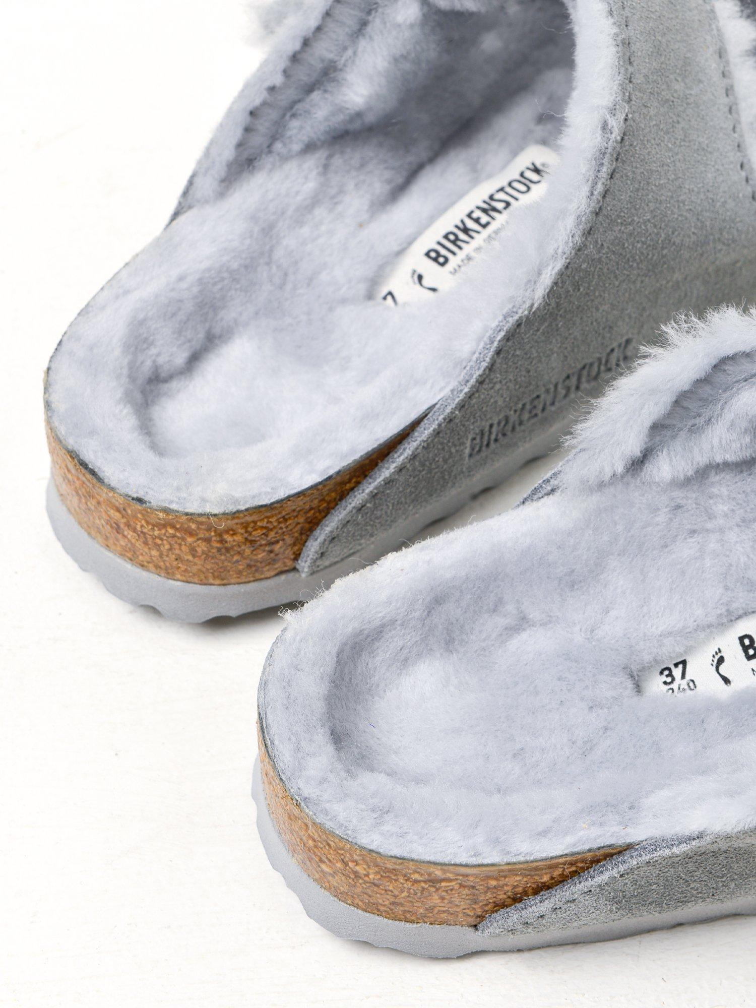birkenstock arizona shearling dove grey