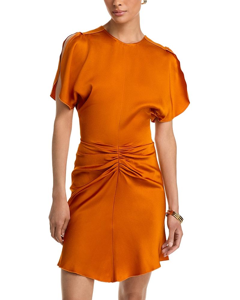 Victoria Beckham Gathered Waist Mini Dress in Orange | Lyst