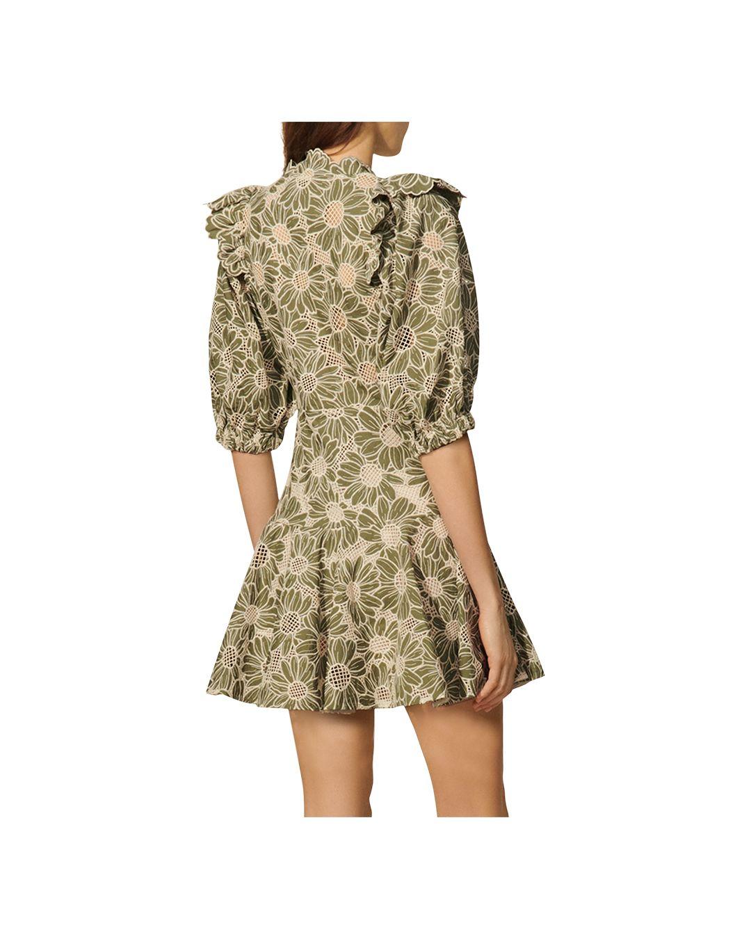 sandro embroidered dress