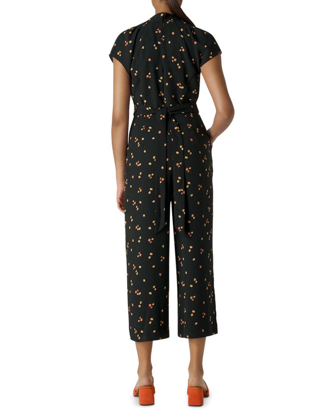 whistles micro floral jumpsuit