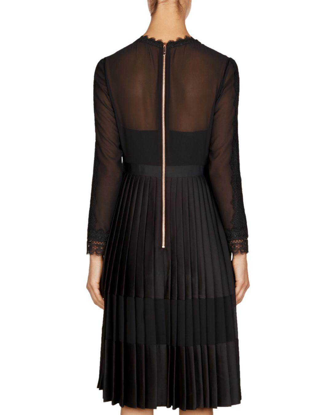Ted baker black pleated dress Clearance