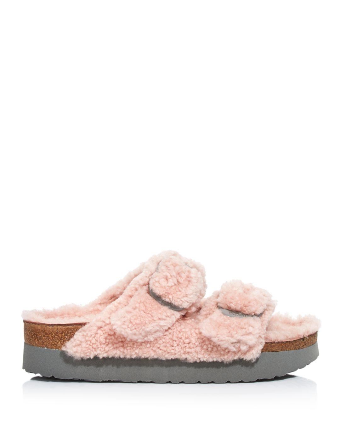 birkenstock women's papillo arizona shearling slide sandals