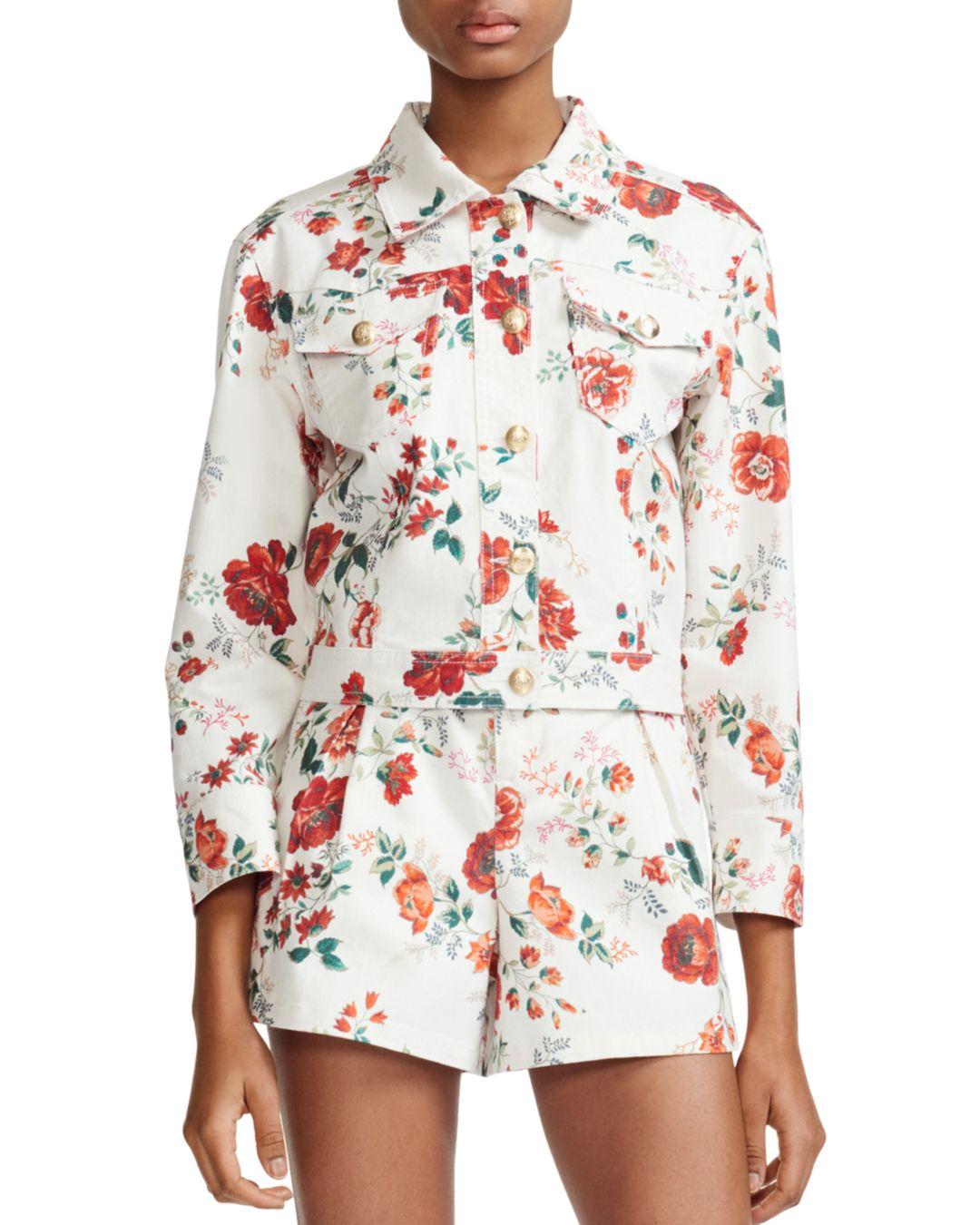 floral print denim