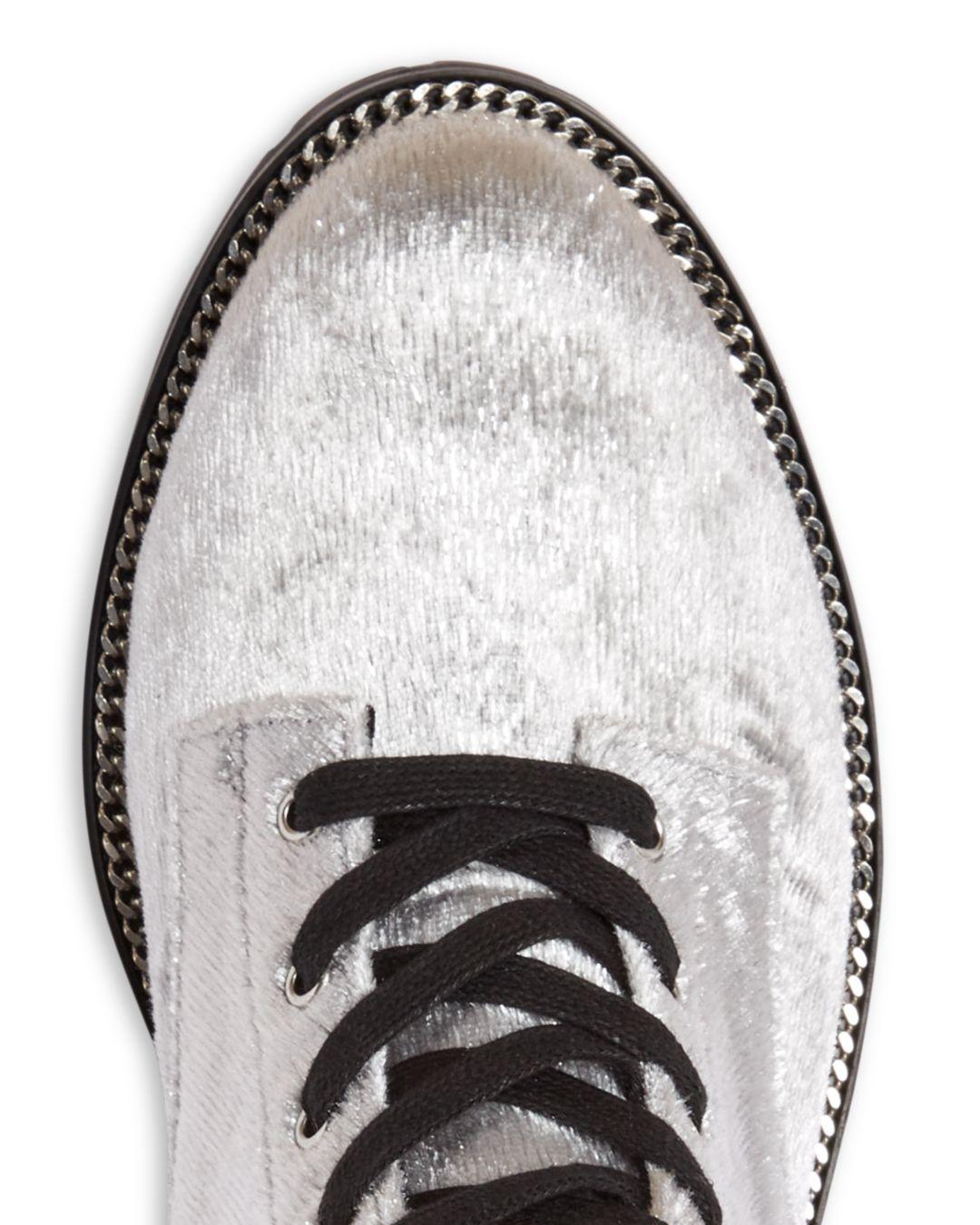 Embellished Combat Boots in Metallic 