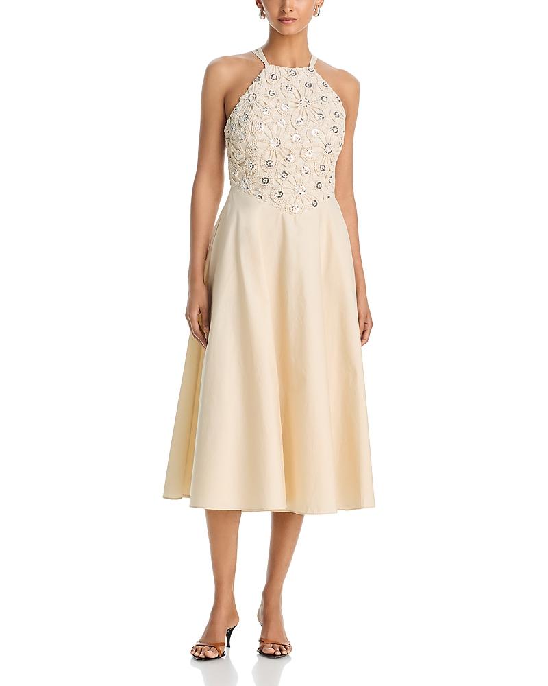 knee length dresses for ladies Ice Blue Lace Ruched Detail Fishtail Midi Dress – AX Paris main image 1
