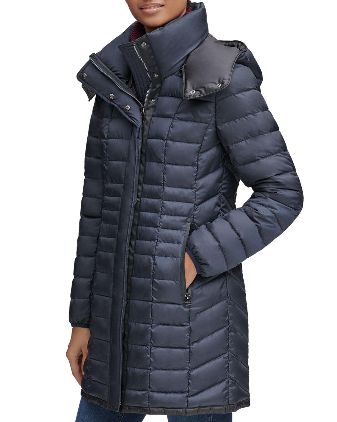 marc new york marble packable hooded puffer coat