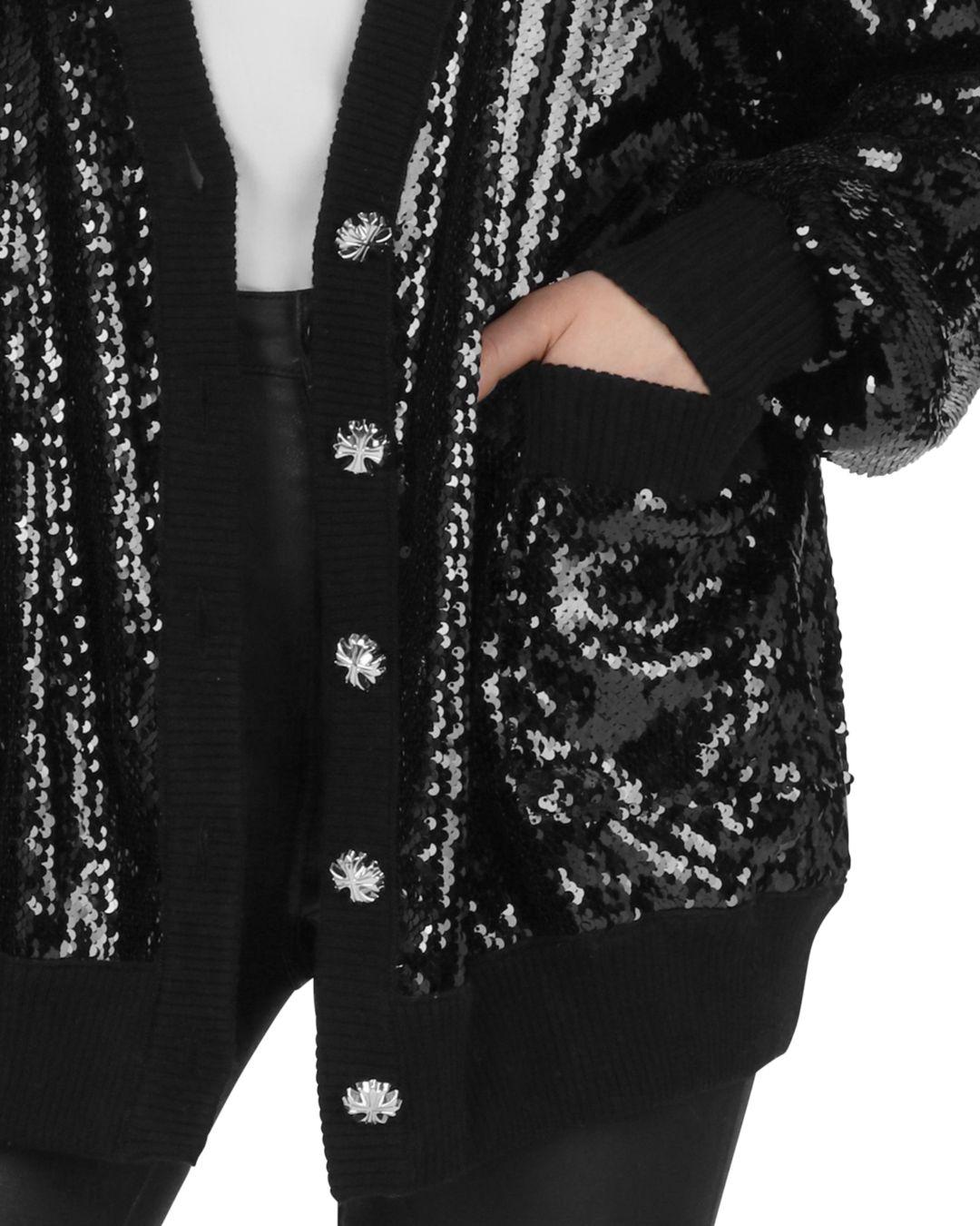 black sequin cardigan
