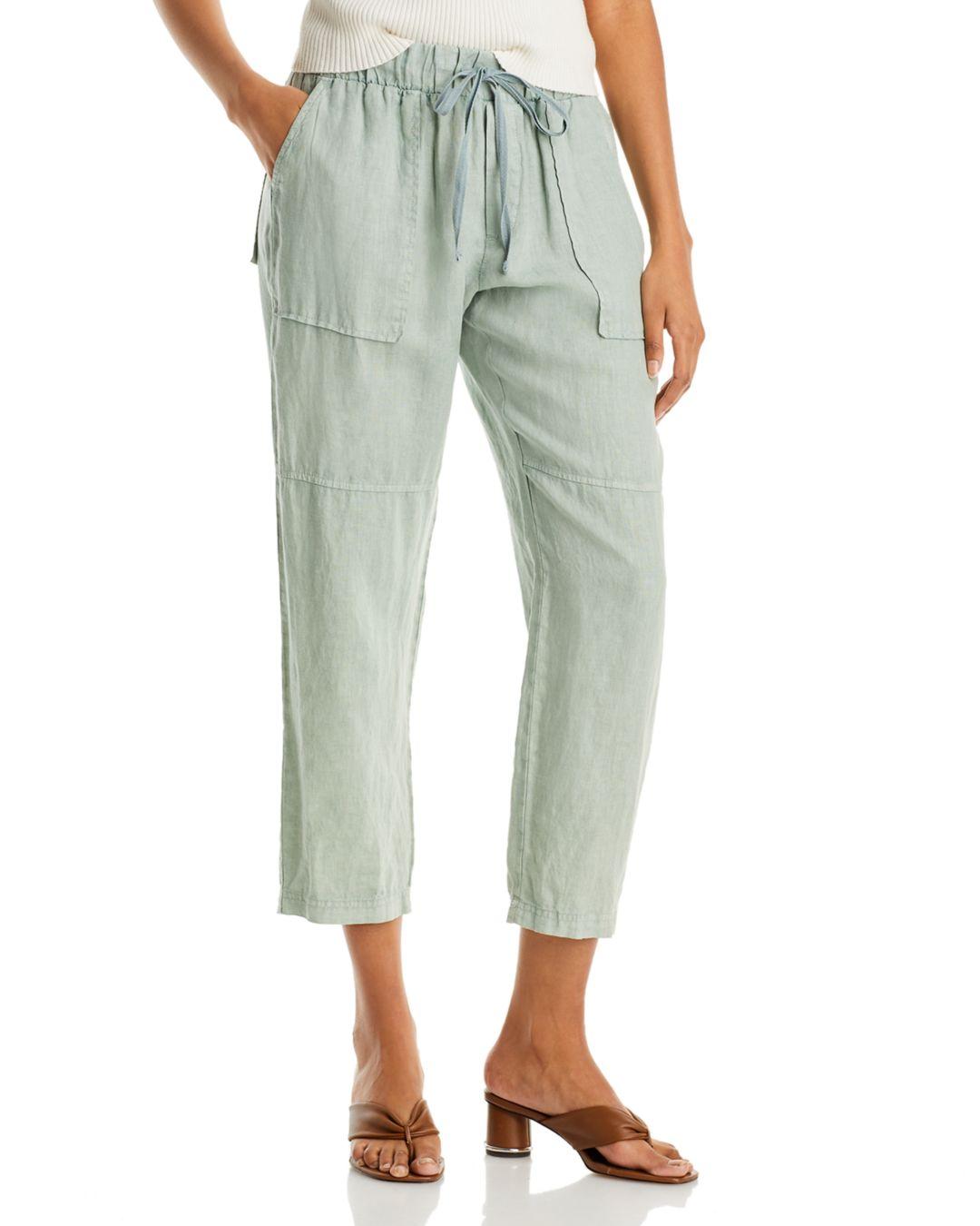 Bella Dahl Linen Utility Tie Waist Pants in Green | Lyst