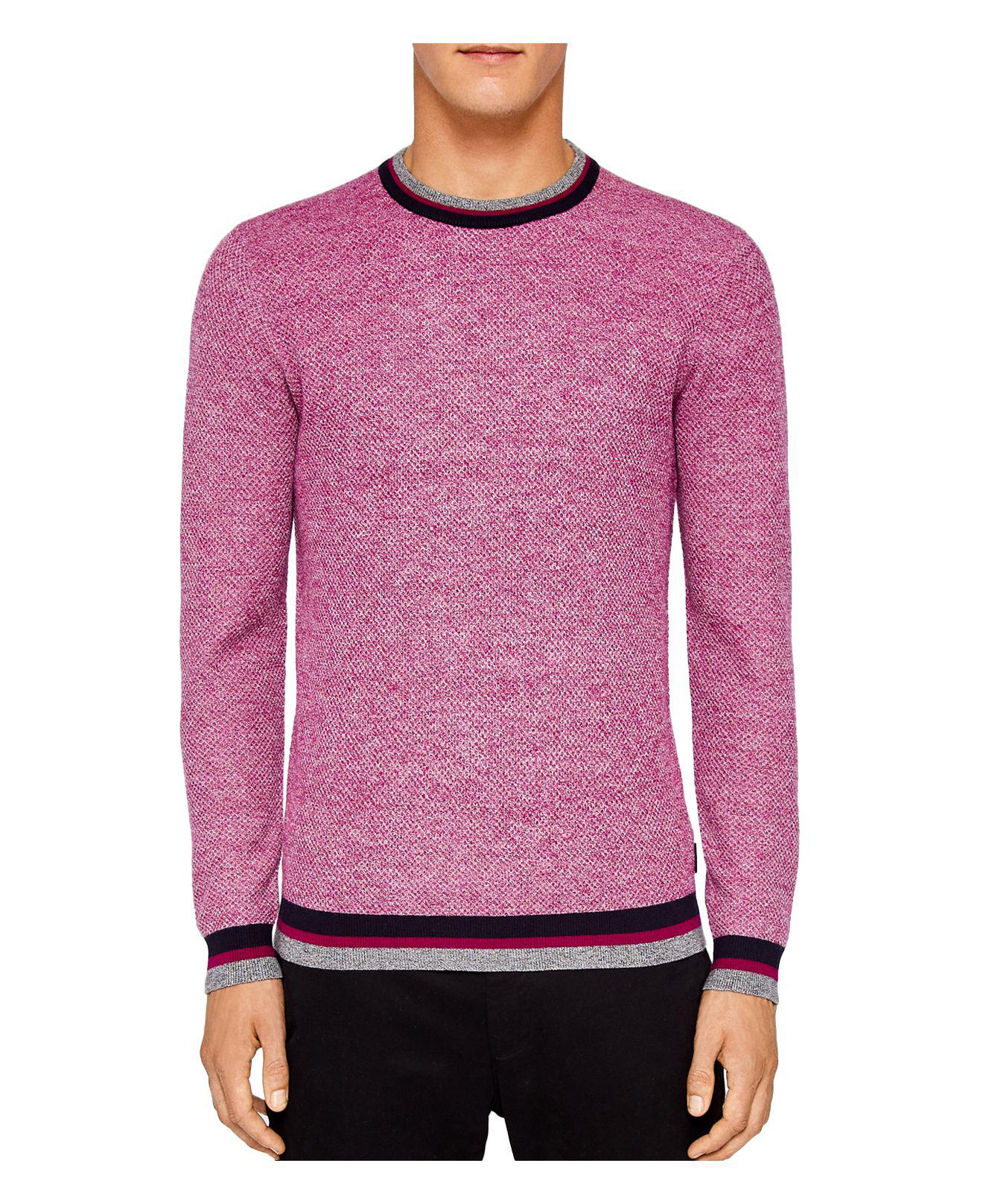 fuchsia crew neck sweater