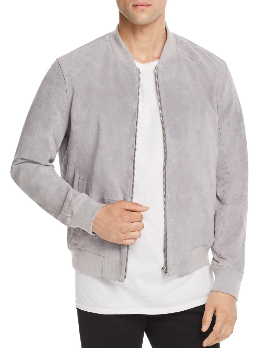 Blank NYC Suede Bomber Jacket in Grey for Men | Lyst Canada