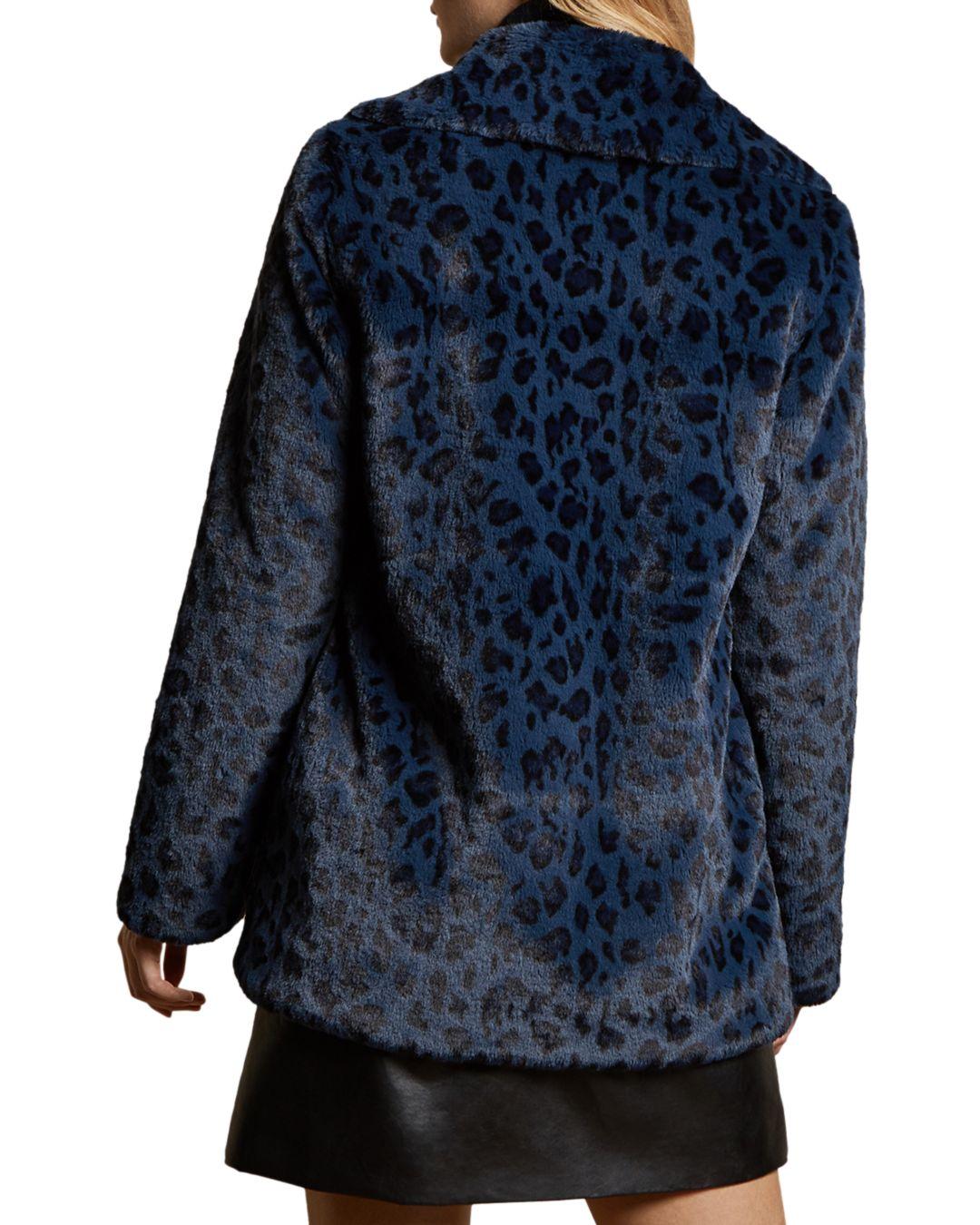 blue leopard print jacket