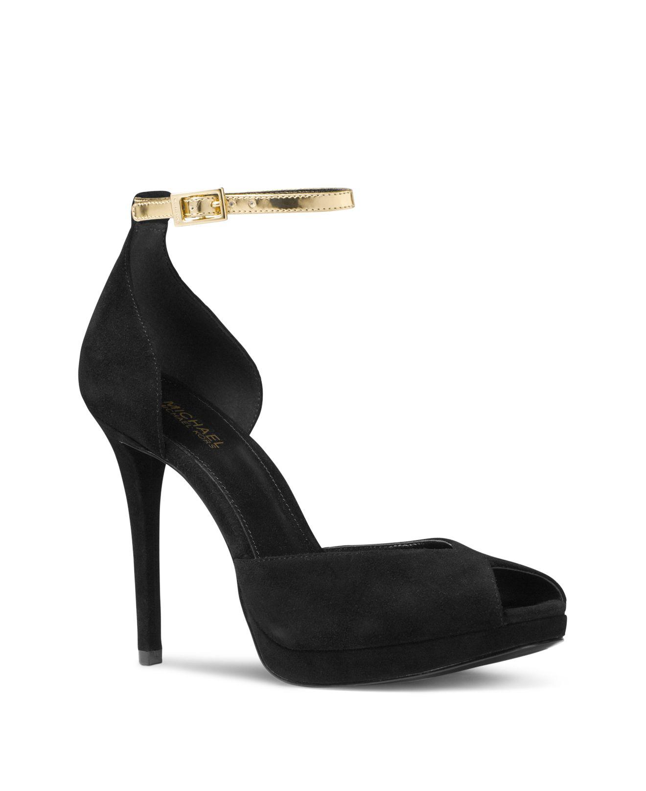 michael kors black and gold heels