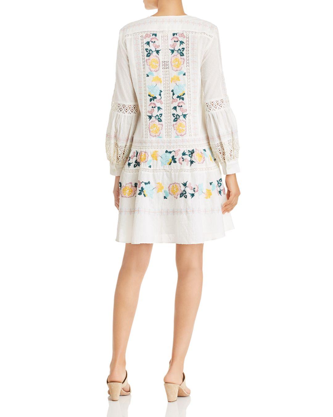 tory burch boho embroidered dress