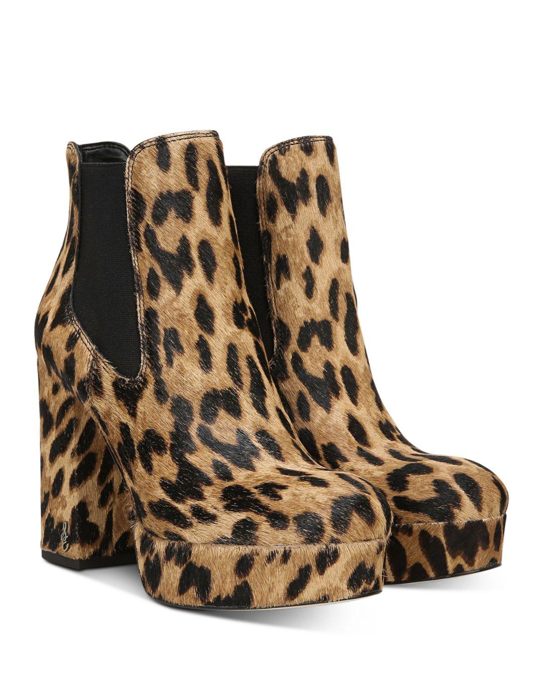 leopard platform booties