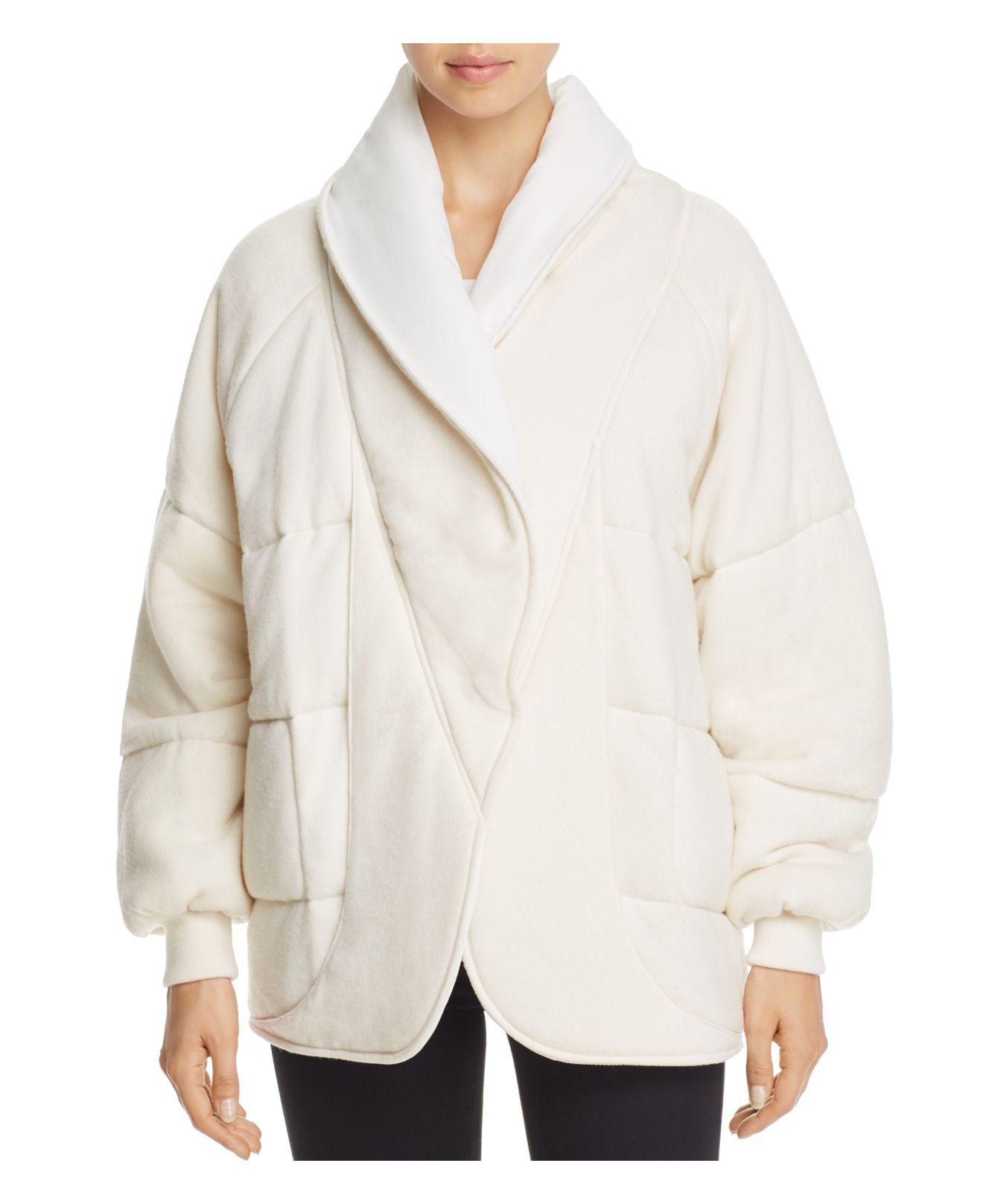 Donna Karan Quilted Wool Jacket in Ivory (White) - Lyst