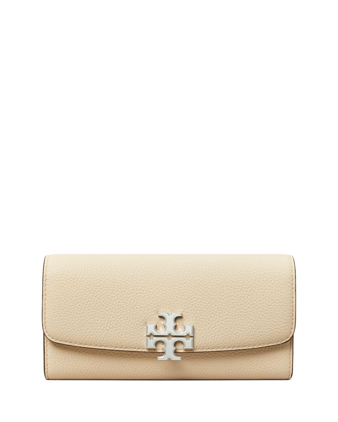 Tory Burch Eleanor Pebbled Envelope Wallet in Natural | Lyst Canada