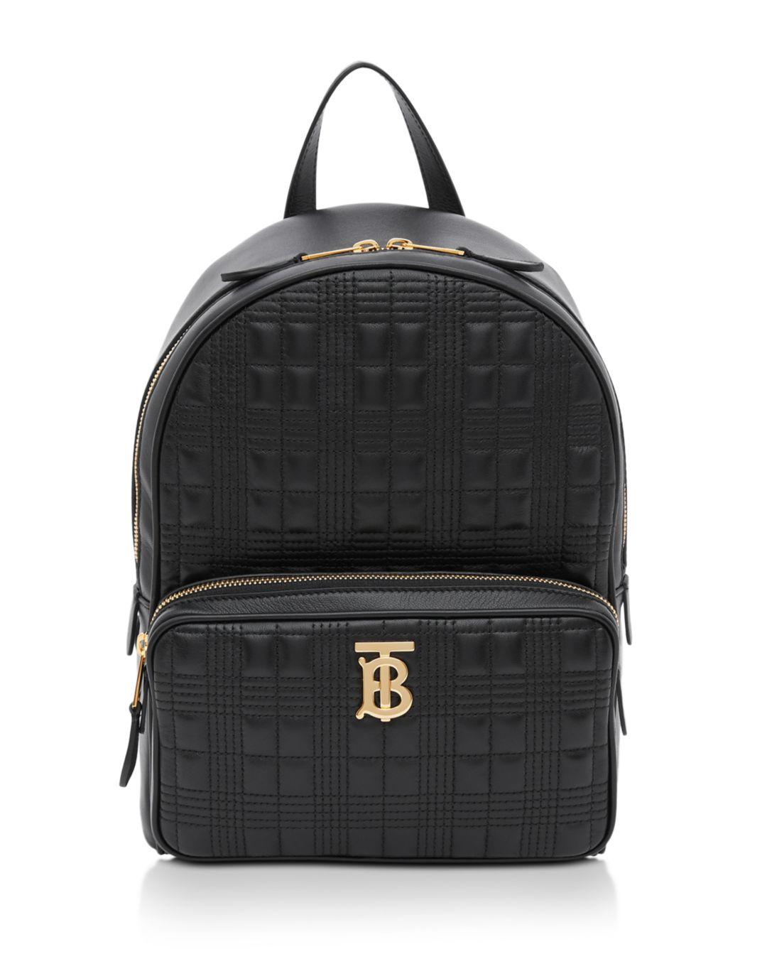 Burberry Leather Quilted Check Lambskin Backpack in Black | Lyst