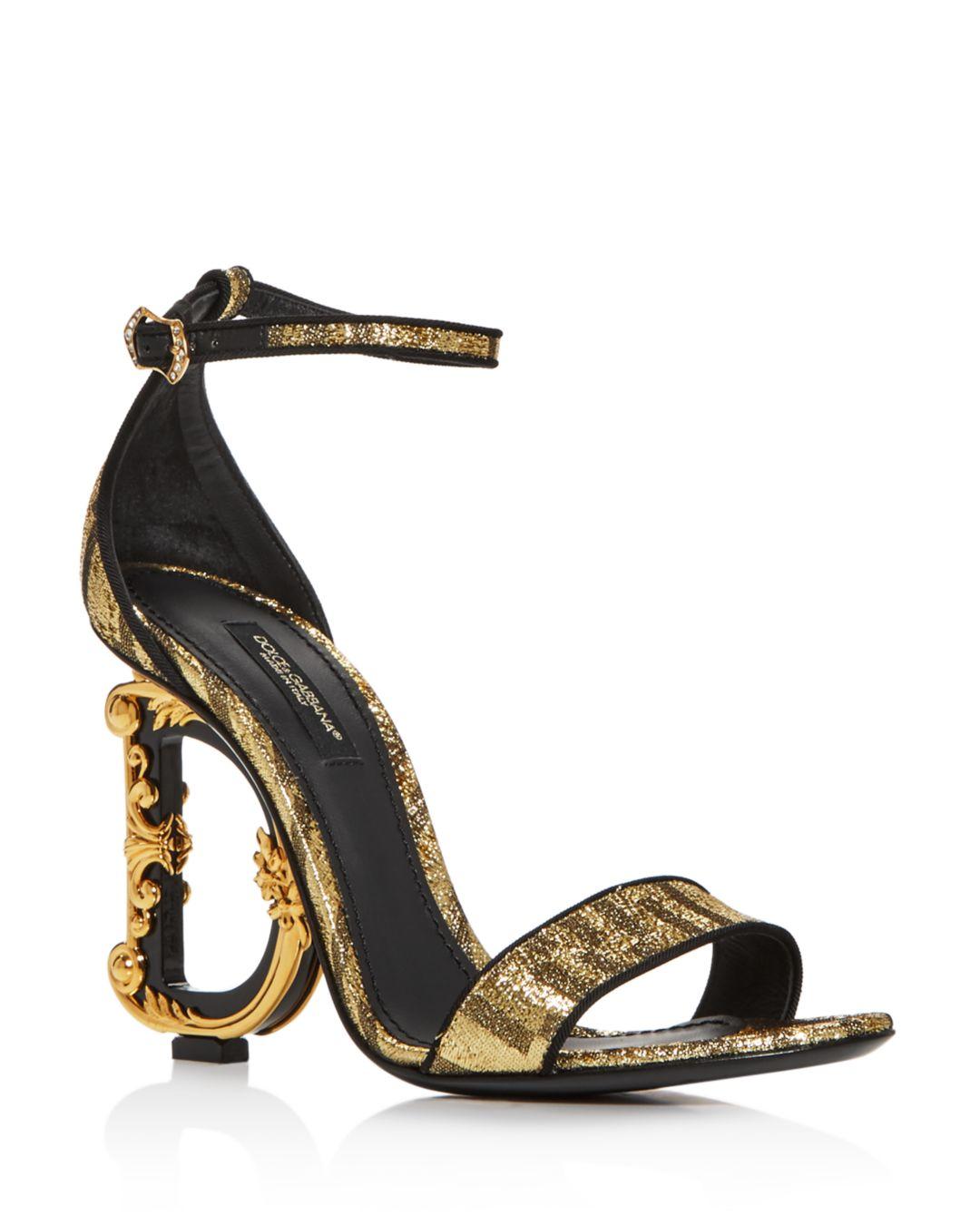 Dolce & Gabbana Women?s D&g Sculpted High Heel Sandals in Black | Lyst