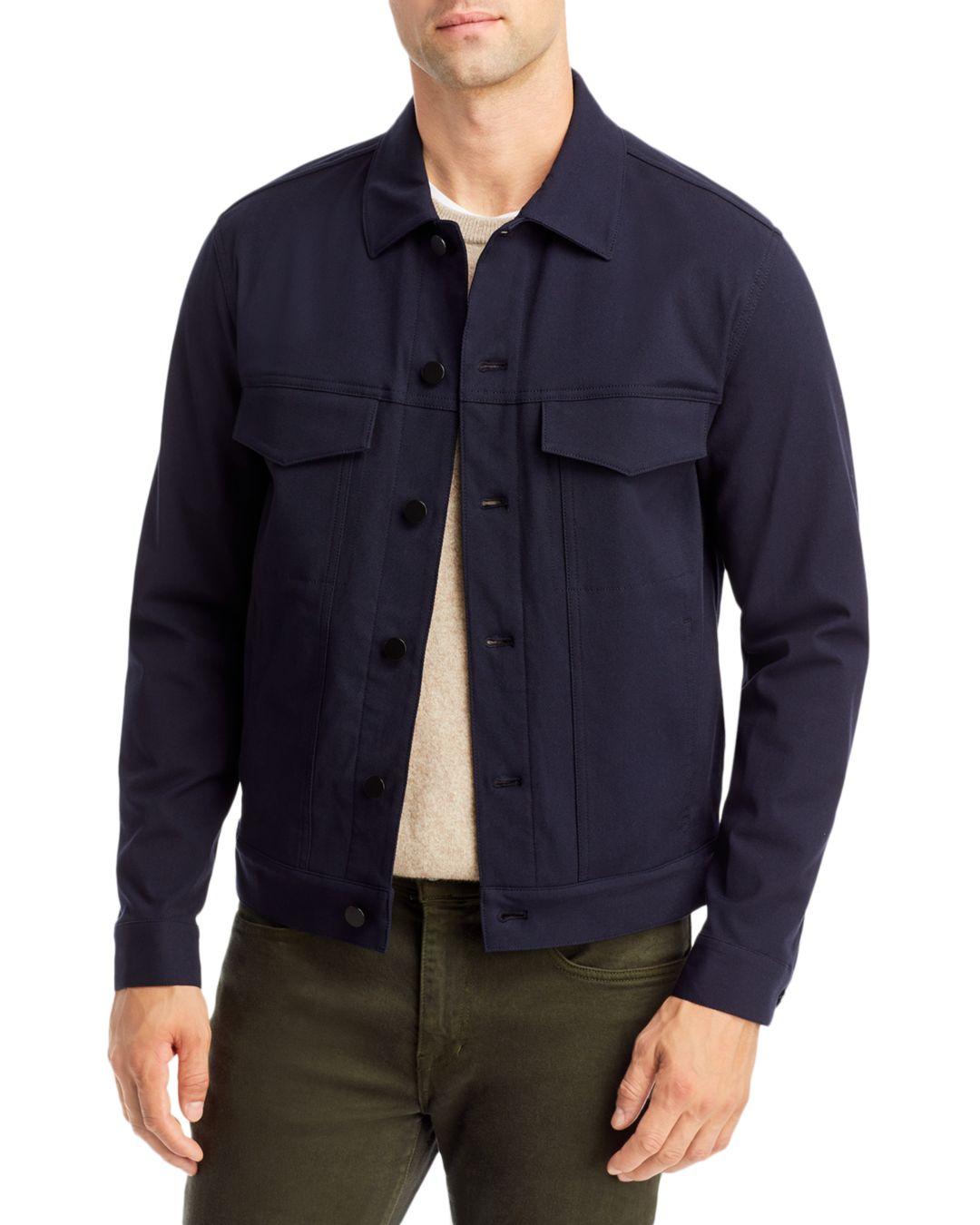 Theory River Stretch Neoteric Twill Trucker Jacket in Blue for Men | Lyst