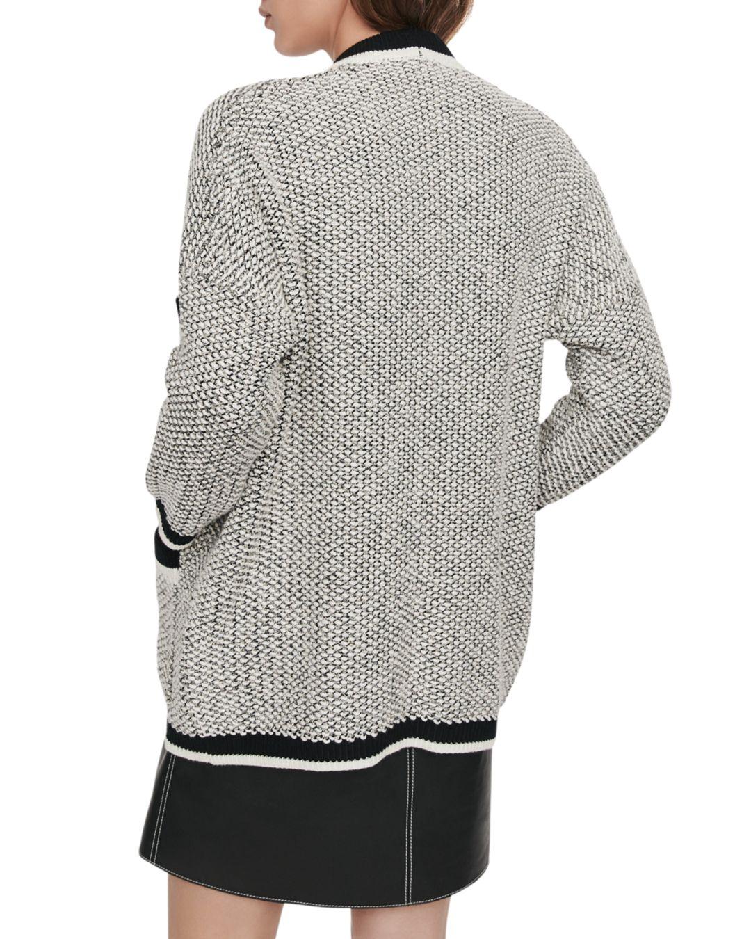 maje cardigan with contrast stripes