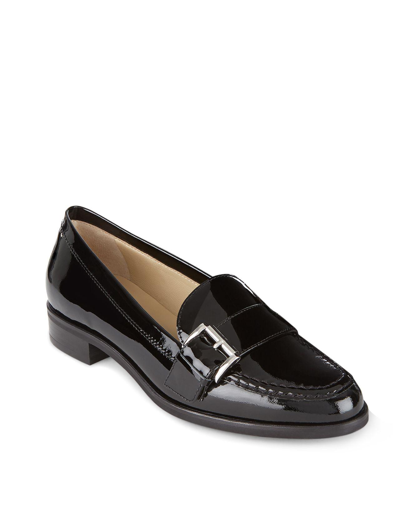 Amanda Patent Leather Loafers in Black 