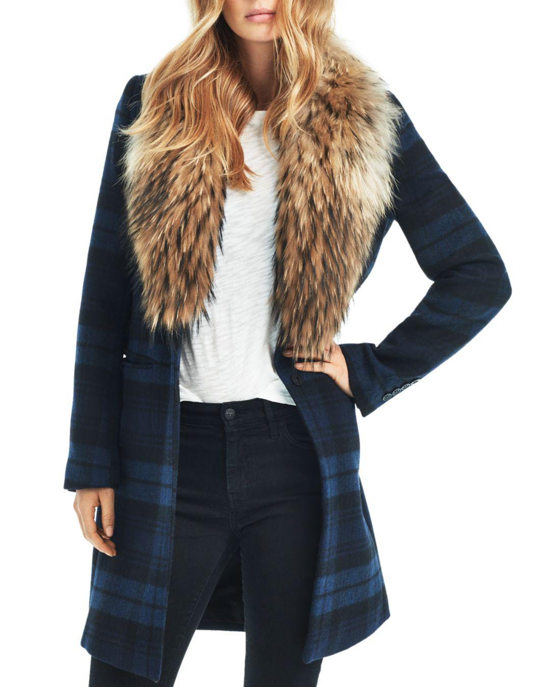 Sam Crosby Wool Coat With Fur Trim 