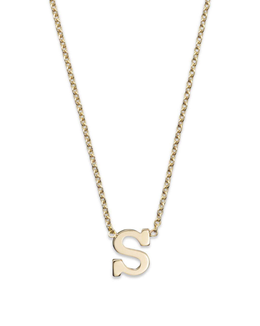Zoe Chicco 14k Yellow Gold Initial Necklace - Lyst