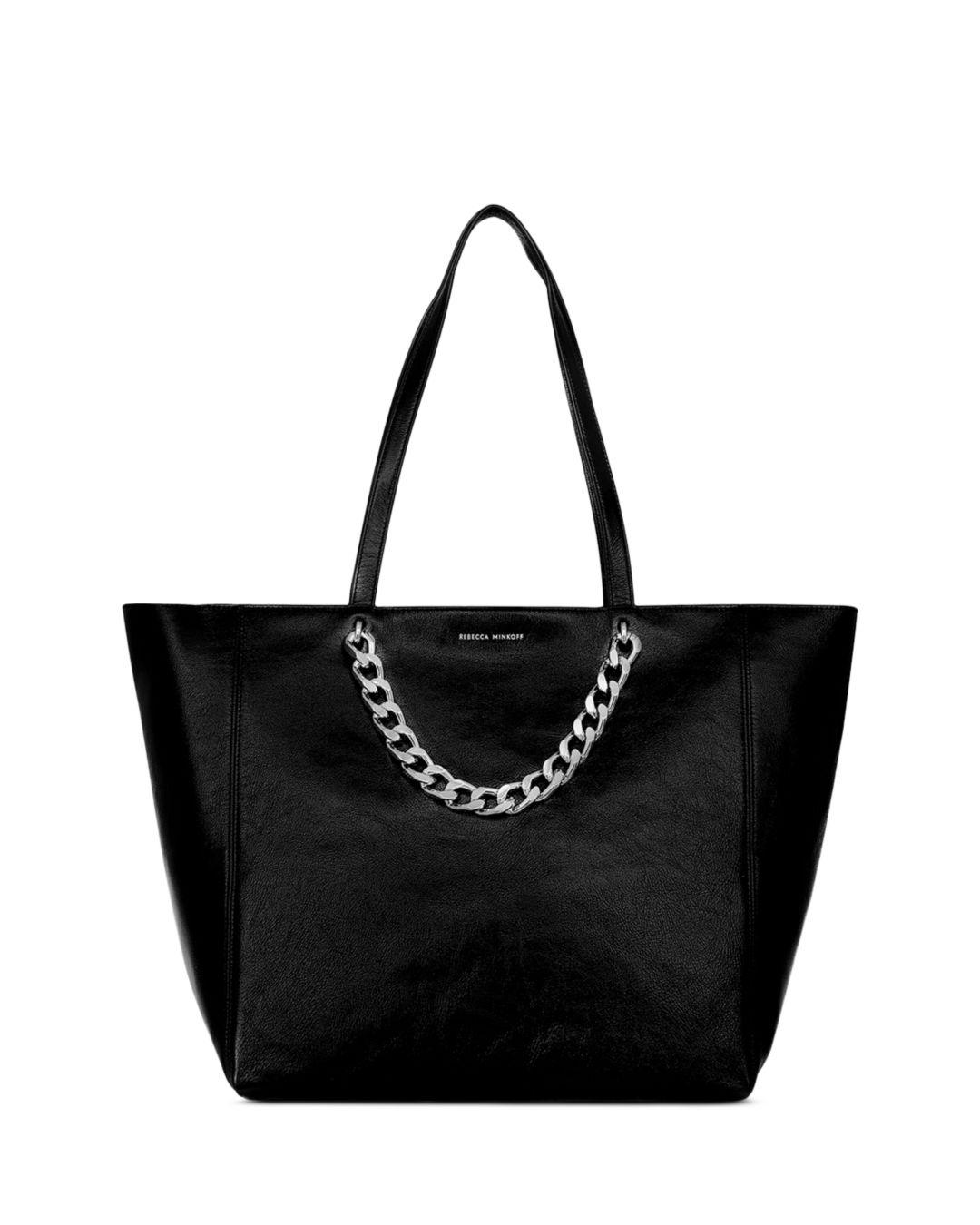 Rebecca Minkoff Simple Chain Medium Leather Tote in Black Lyst
