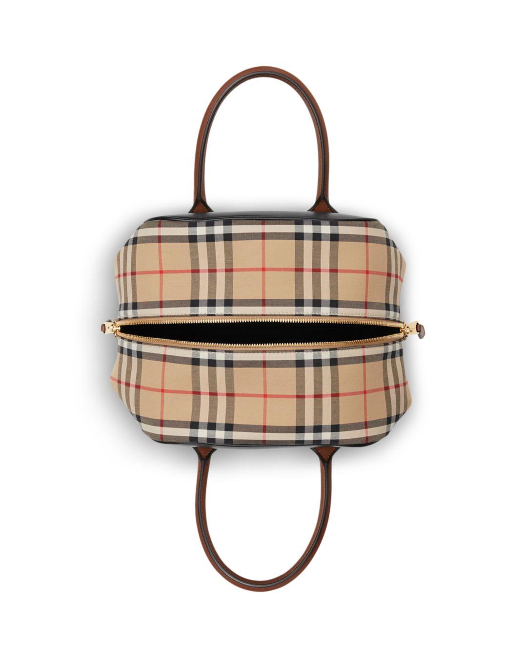 micro leather and vintage check cube bag