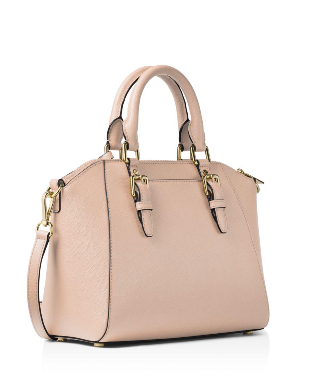 MICHAEL Michael Kors Ciara Medium Leather Messenger Bag in Soft Pink ...
