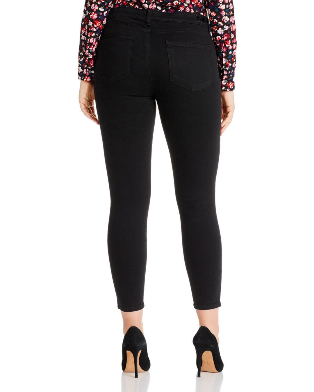 paige transcend verdugo crop jeans in black overdye