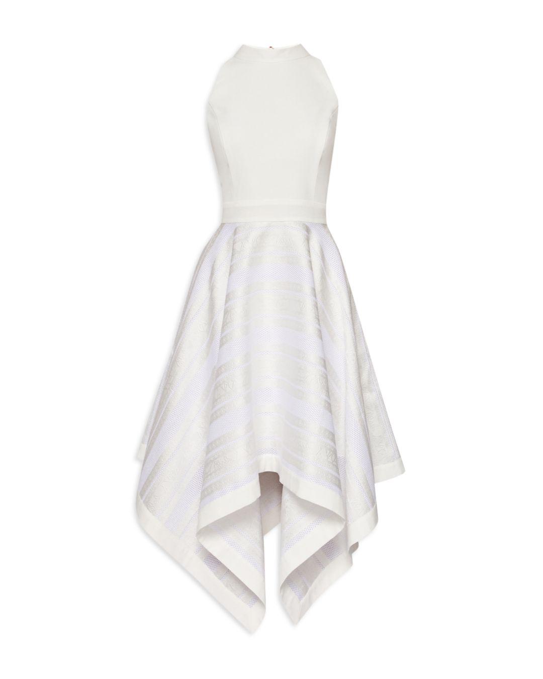 white handkerchief hem dress