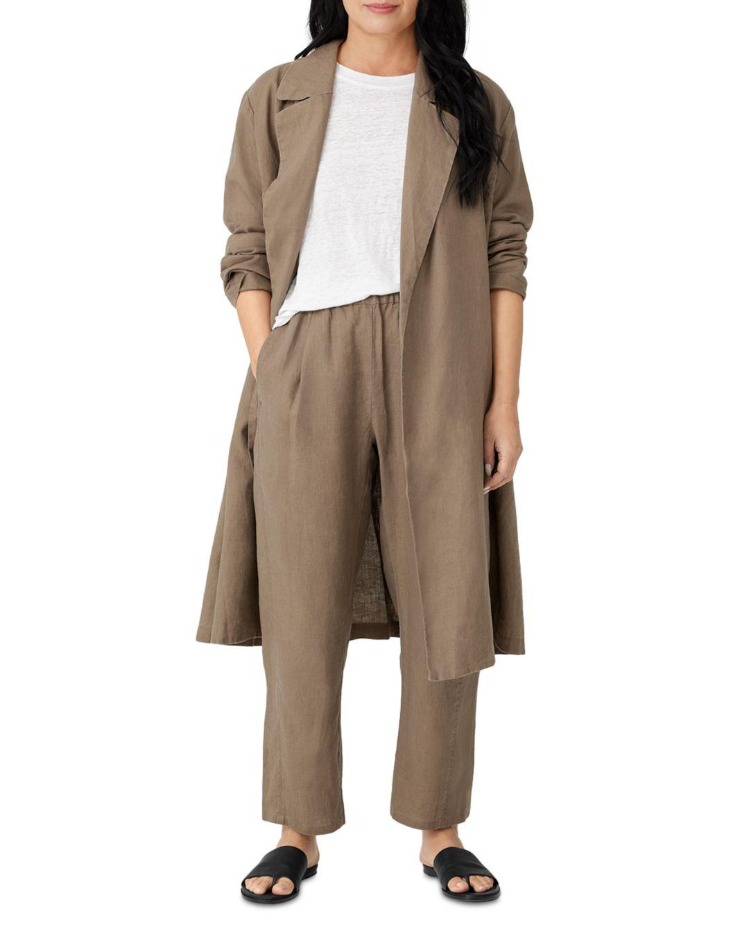 Eileen Fisher Petite Linen Trench Coat in Natural Lyst
