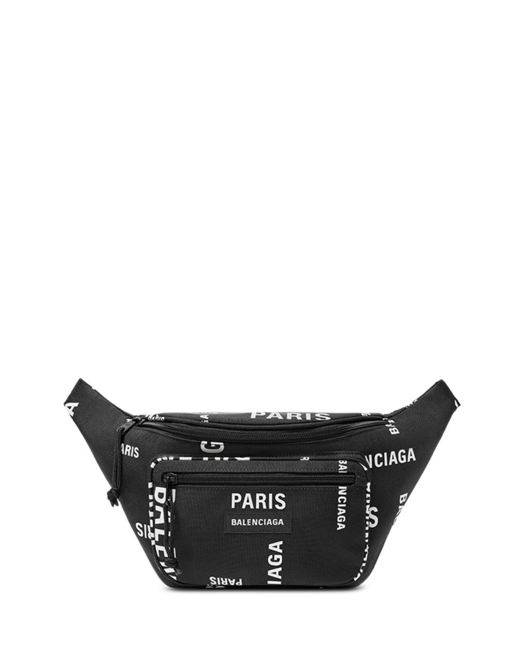 Balenciaga Bal Paris Explorer Belt Bag in Black for Men | Lyst