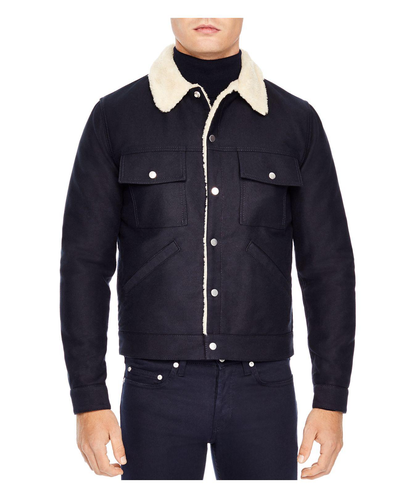 navy shearling jacket