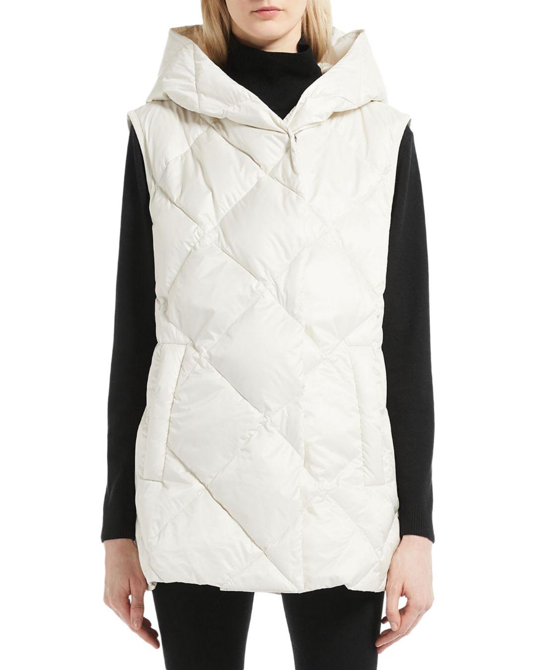 Weekend by Maxmara Frutto Hooded Quilted Vest in White Lyst