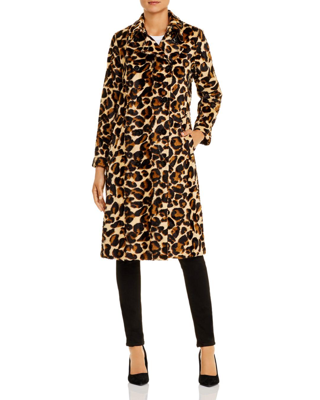maison scotch leopard coat