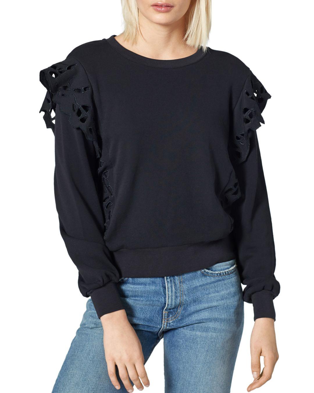 ruffle shoulder sweatshirt