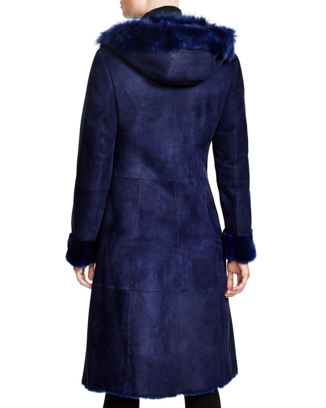 blue shearling coat