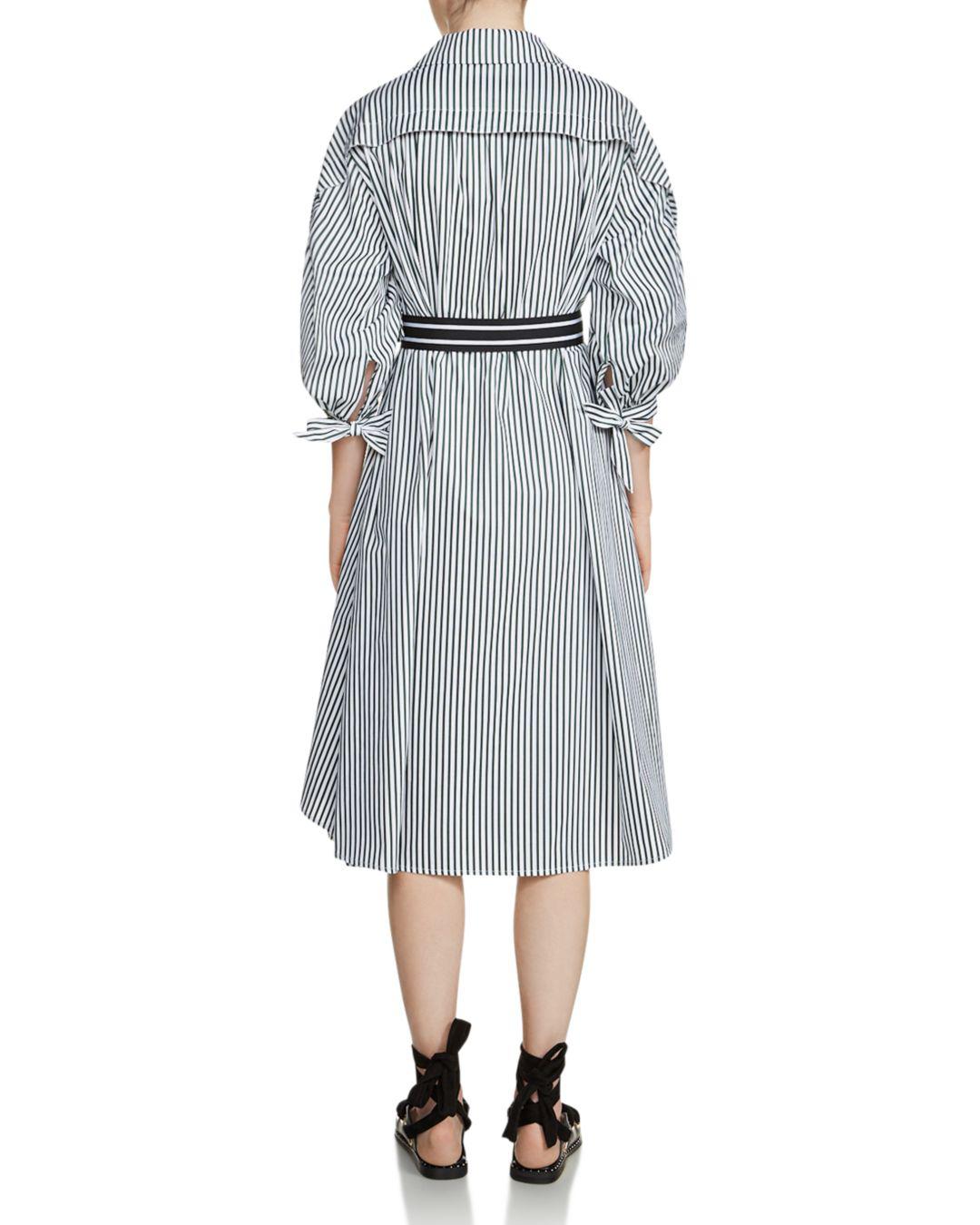 striped cotton shirt dress