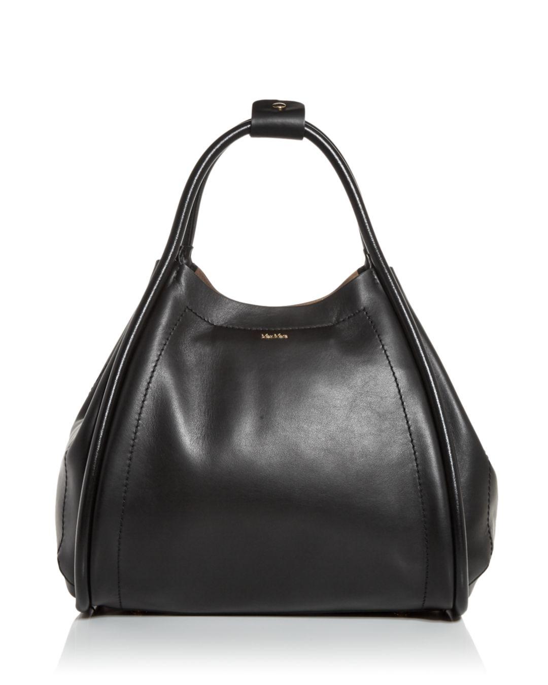 Max Mara Marin Medium Leather Shoulder Bag in Black | Lyst