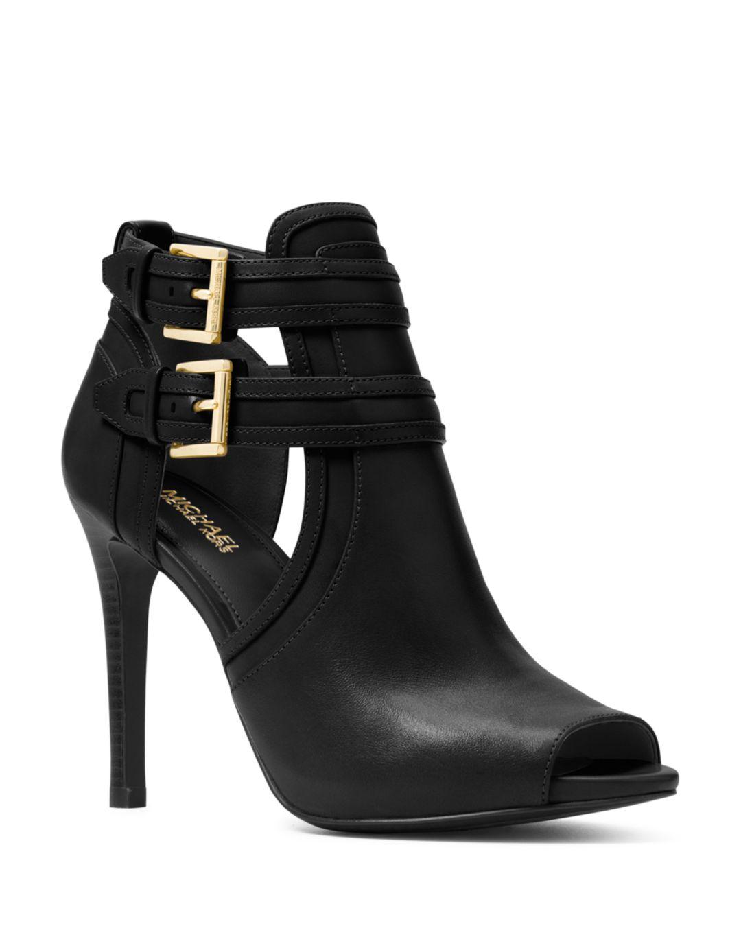 michael kors black peep toe booties