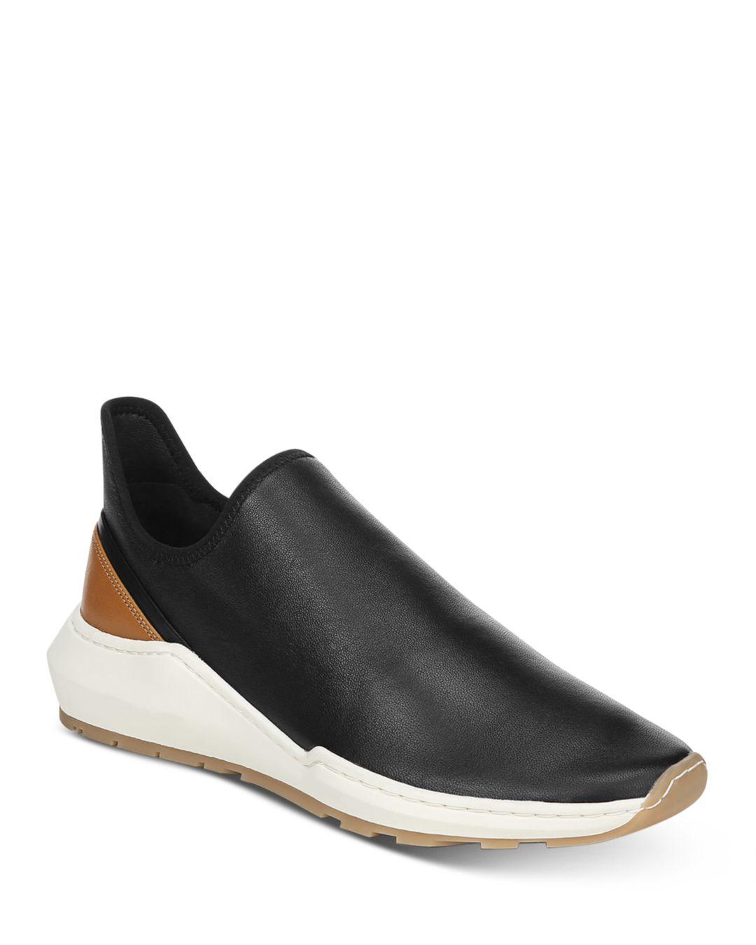 vince black leather sneakers