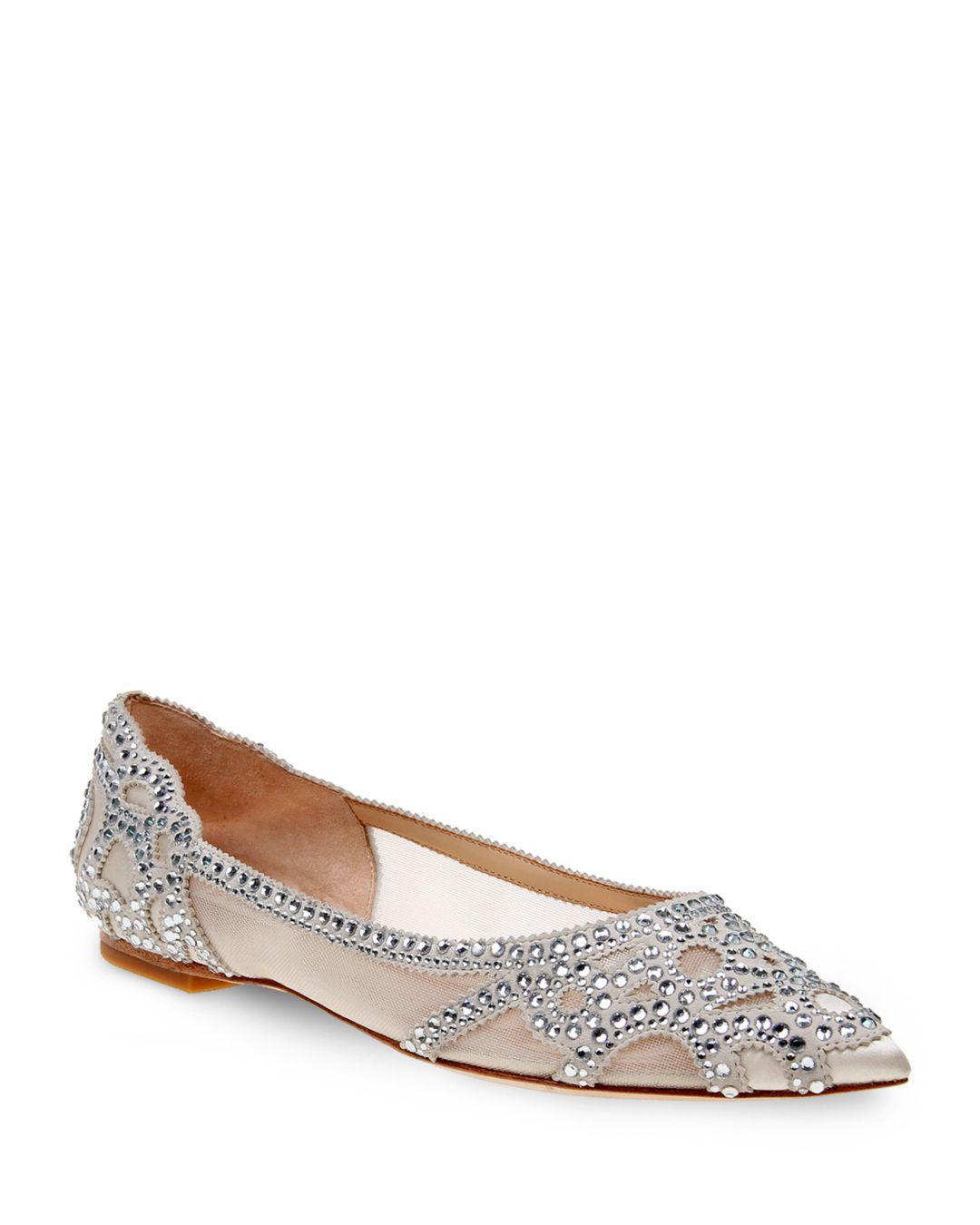 pointed toe embellished flats