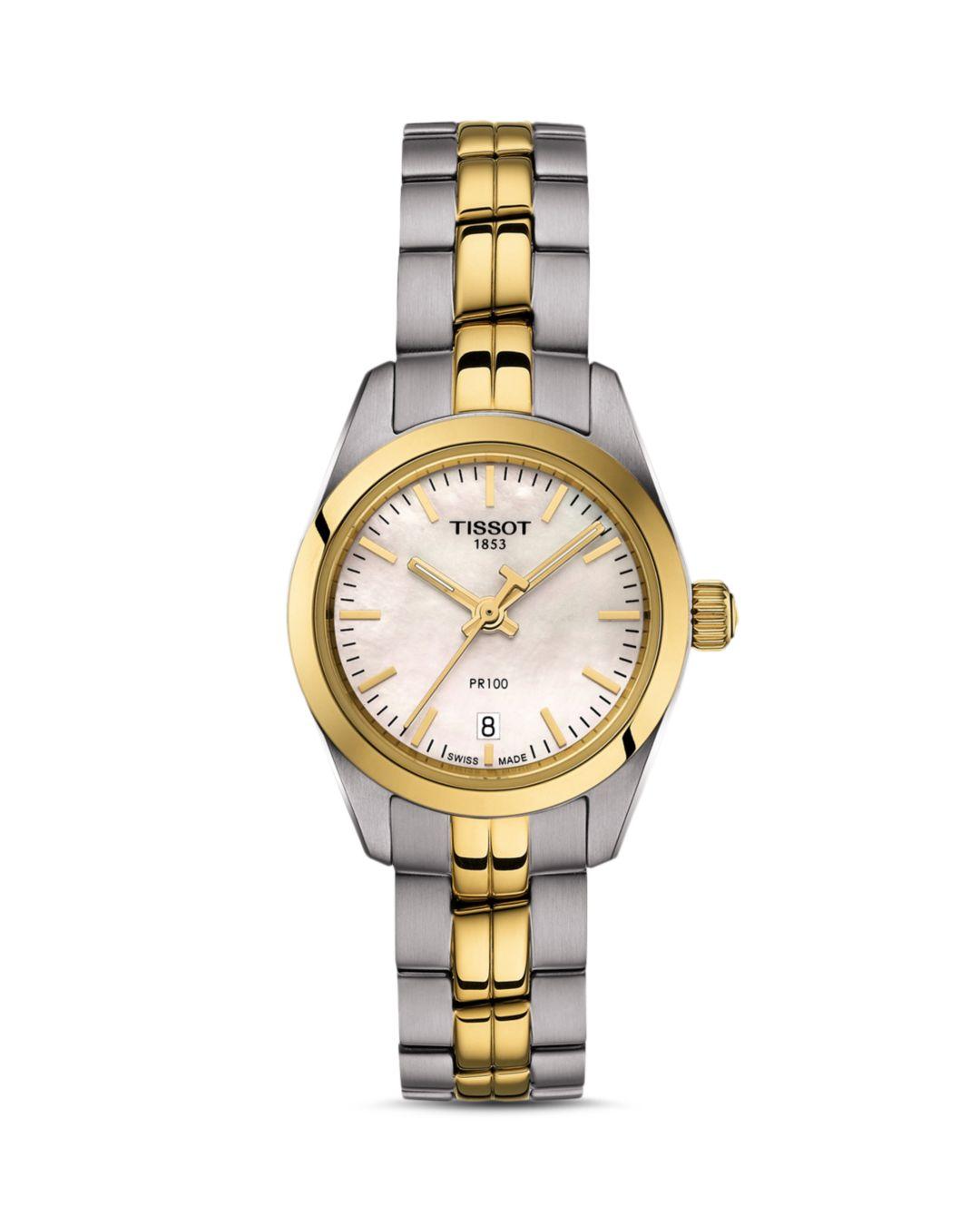 Tissot Pr 100 Lady Watch in White/Gold 