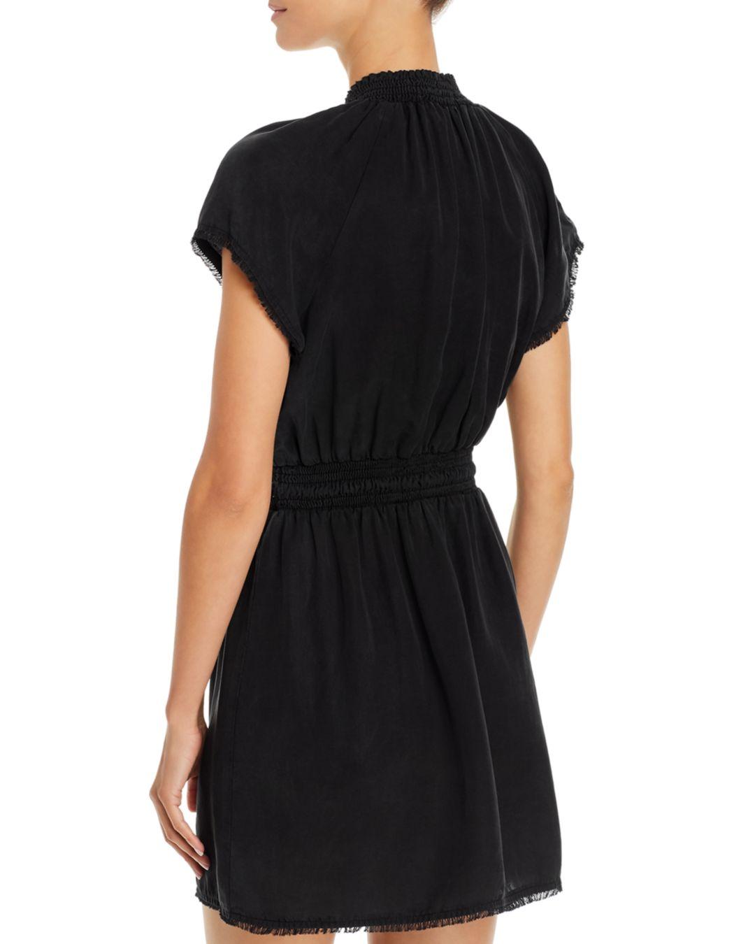Bella Dahl Frayed Smocked Waist Dress in Black Lyst