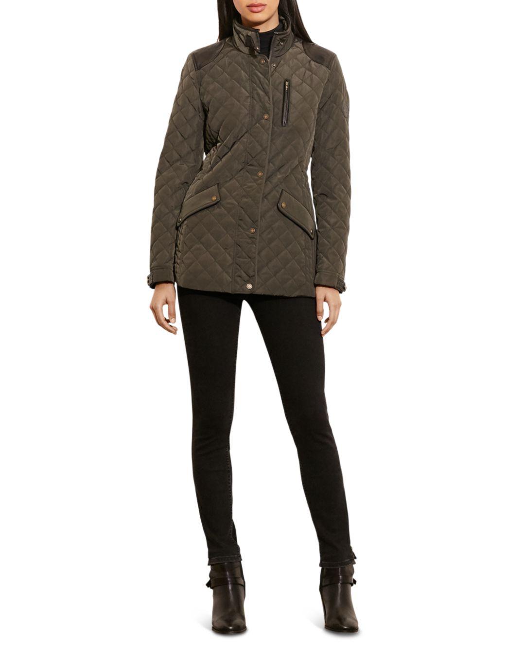 Ralph Lauren Lauren Fourpocket Diamondquilted Jacket in Green Lyst