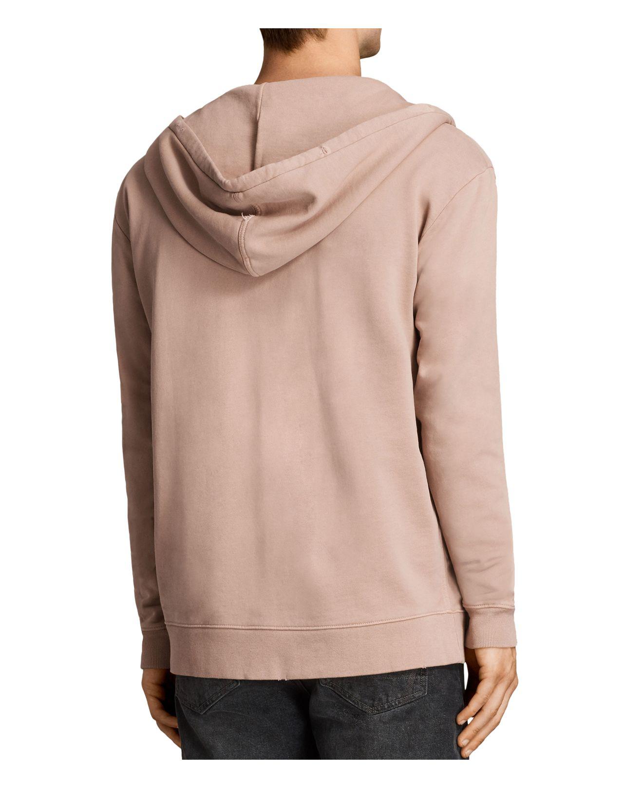 all saints pink hoodie
